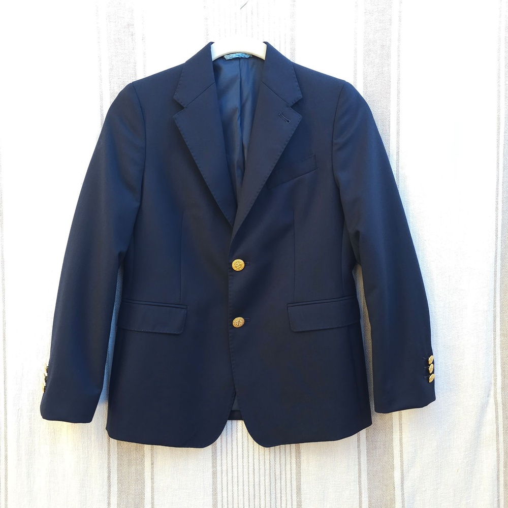 Vineyard Vines Boathouse Blazer Boys 10 Navy Blue Performance Wool Uniform